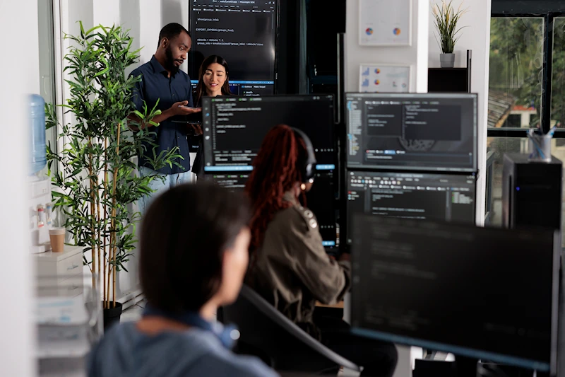 Office with people testing code